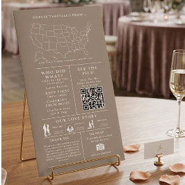 Programa de Infográfico de Casamento Bege Marrom