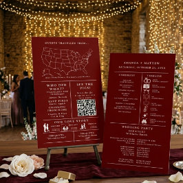 Programa de Infográfico de Casamento Burgundy