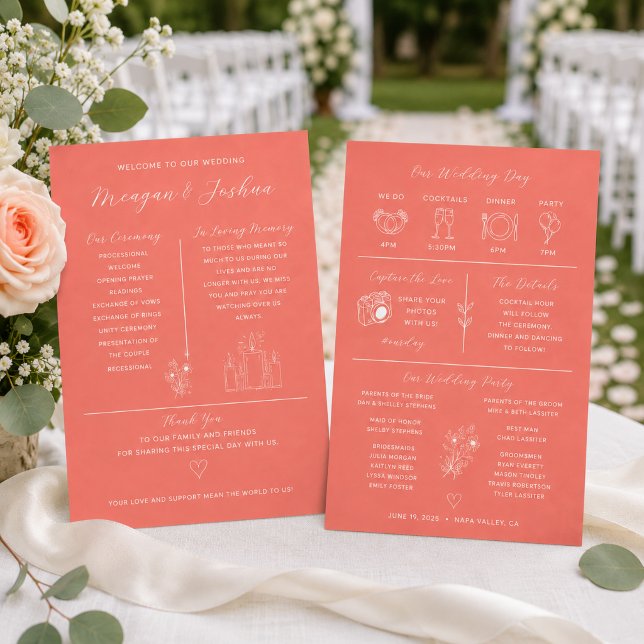 Programa de Infográfico de Casamento Coral (Criador carregado)