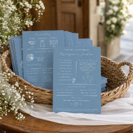 Programa de Infográfico de Casamento em Azul Empoe