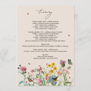 Programa de Itinerário para Casamento de Flores Se