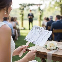 Programa de Leques de Cerimônia de Casamento de Ci