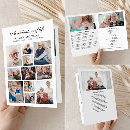 Programa de Memorial/Funeral Dobrado Moderno de 14