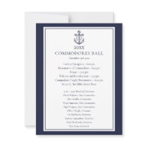 Programa de Menu Azul Naval do Yacht Club 
