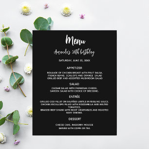 Programa de menus branco preto