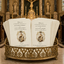 Programa de Missa de Casamento Católico Elegante