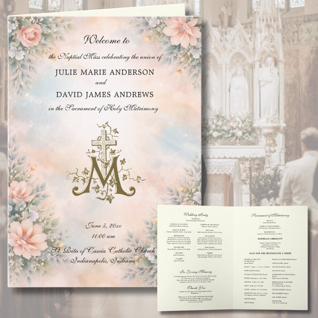 Programa de Missa de Casamento Católico Religioso  (Criador carregado)