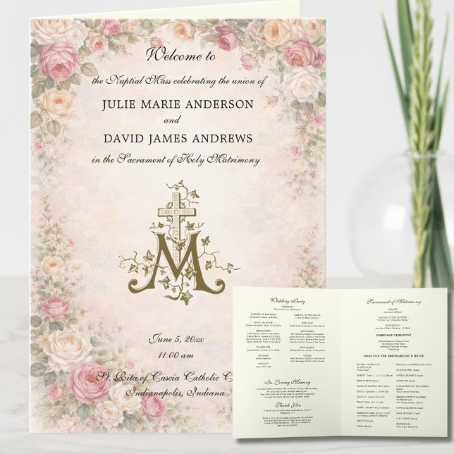 Programa de Missa de Casamento Católico Religioso  (Criador carregado)