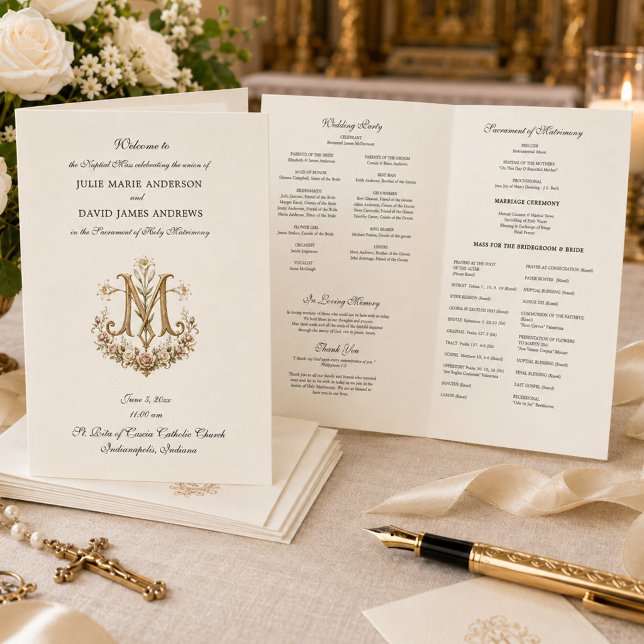 Programa de Missa de Casamento Católico Romano (Criador carregado)