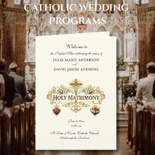 Programa de Missa Latina de Casamento Católico Tra