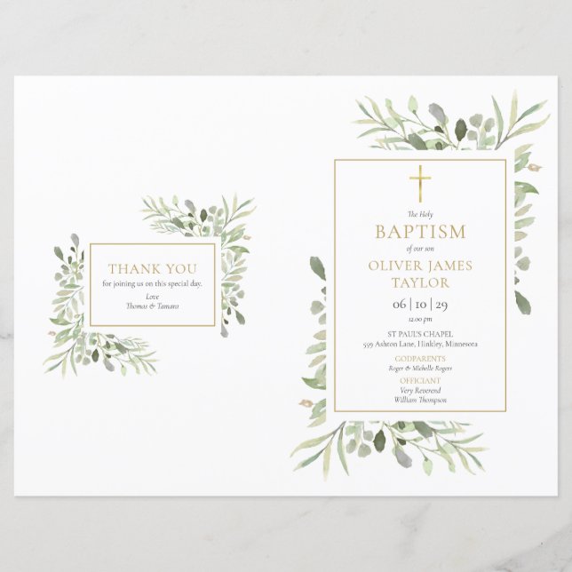 Programa de Natal para o Batismo Foliar Verde (Frente)