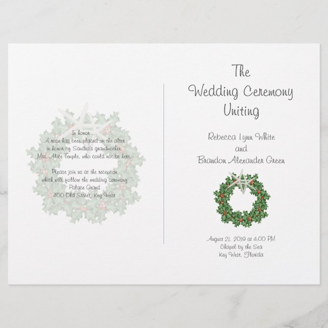 Programa de Natal Tropical de Starfish e Holly (Frente)