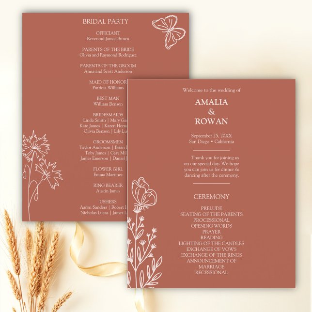 Programa de Orçamento do Casamento Terracotta (Criador carregado)