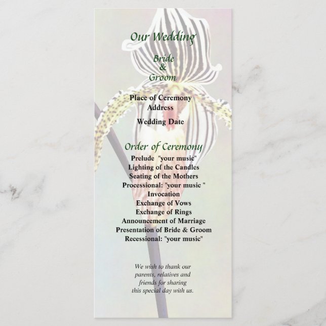 Programa de Orquídea de Taiwan Paph (Frente)