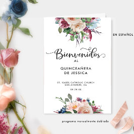 Programa de Pastel Floral Quinceañera