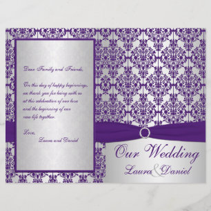 Programa de prata e roxo II do casamento tema