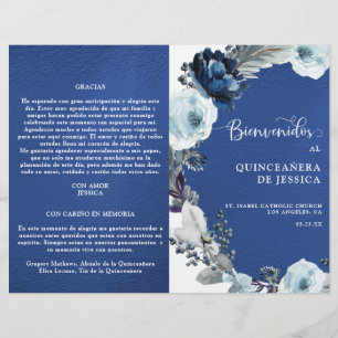 Programa de Quinceañera Azul Rey Azul Marino