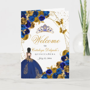 Programa de Quinceanera da Borboleta Azul e Dourad