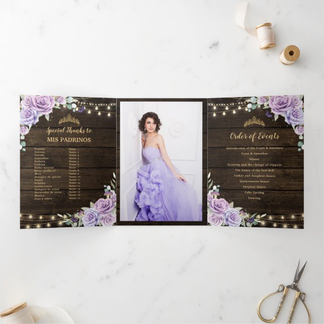 Programa de Quinceañera da Floresta Encantada Roxa (Dentro)