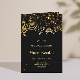 Programa de Recital de Música Elegante Preto e Dou