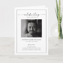 Programa de Serviço de Funeral Minimalista Dobrado