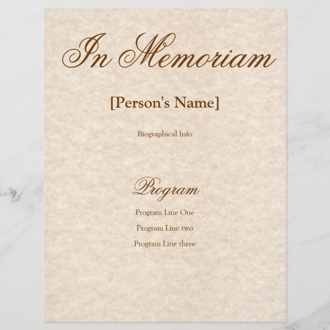 Programa de Serviço Memorial com Texto Personaliza (Frente)