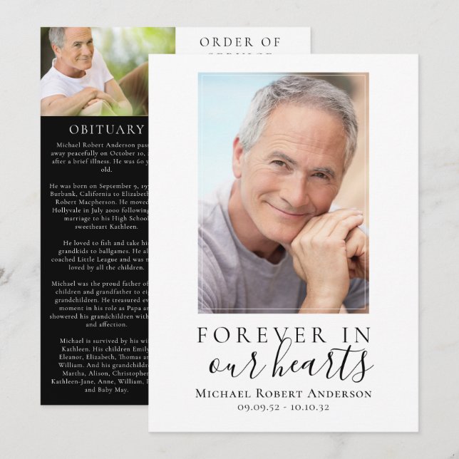 Programa de Serviço Memorial de Fotografias Minima (Frente/Verso)