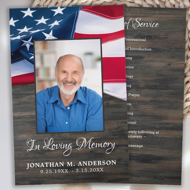 Programa de Serviço Memorial Patriótico Funeral do (Criador carregado)