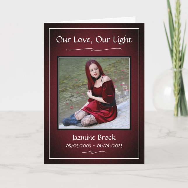 Programa de Serviços de Obituário Funeral Vermelho (Frente)