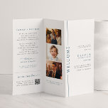 Programa de triplicações do Bar Azul e Branco Mitz<br><div class="desc">Torne o seu dia de casamento exclusivamente seu com o nosso programa de triplicações marinho minimalista e azul e branco. Este produto tem um elemento de cor - você mesmo terá que dobrá-lo em um estilo de brochura. Ele inclui informações sobre as honras, a linha cronológica do evento, um guia...</div>