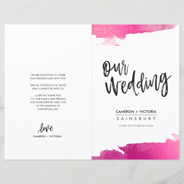 PROGRAMA DE WEDDING - inscrição por pincel luxe-ro (Frente)