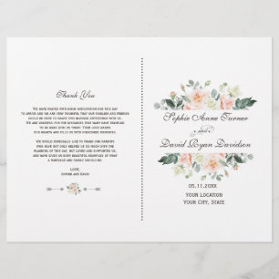 Programa Delicado de Casamento de Flores Brancas