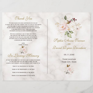 Programa Delicado de Casamento de Marble para Flor