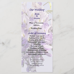 Programa Delicate Wisteria Wedding