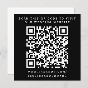 Programa Detalhes do Casamento Código Qr Simples Preto Bran