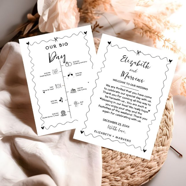 Programa Dia de casamento de Manuscrito Funky Eventos Crono (Criador carregado)