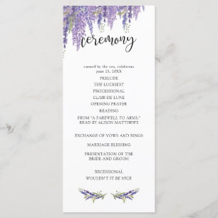 Programa do casamento da árvore das glicínias