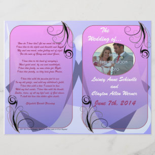 Programa do casamento (design Bifold)