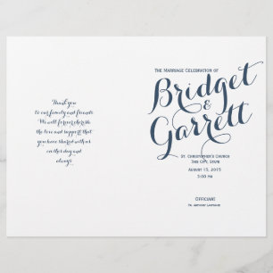 Programa do casamento do texto do desenhista