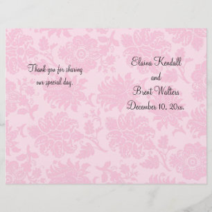 Programa do casamento tema damasco do Victorian