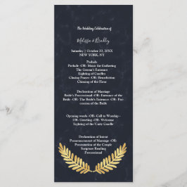 Programa do cerimonial de quadro dourado de volta 