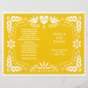 Programa dobrado do casamento de Picado do papel