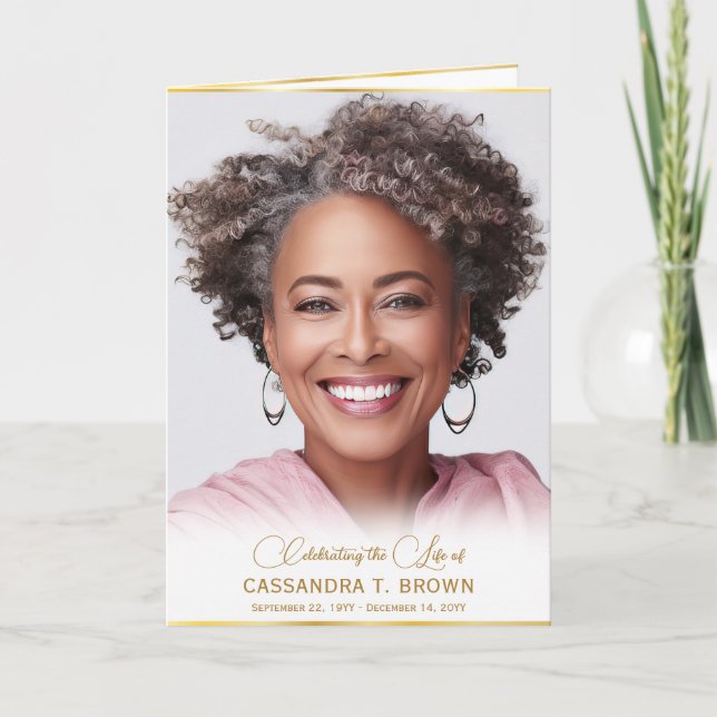 Programa Dourada Ordem de Serviço Funeral de Foto em Rim Do (Frente)