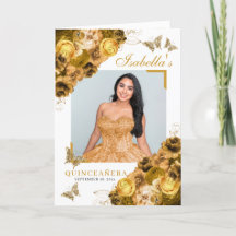 Dourada Quinceanera Tiara Borboletas