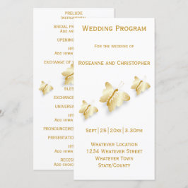 Programa Dourado Casamento Borboletas Design