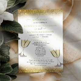 Programa Dourado de Casamento de Caligrafia Elegan