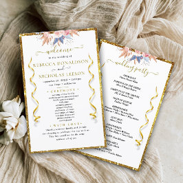 Programa Dourado de Casamento de Caligrafia Elegan
