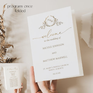 Programa Dourado de Casamento de Casamento Branco 
