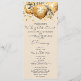 Programa Dourado de Casamento de Natal Beige