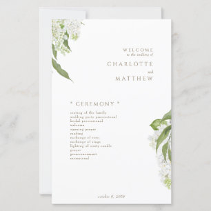 Programa Dourado de Casamento de Texto Hydrangea B